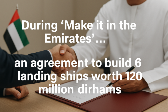 During "Make it in the Emirates"… an Agreement to Build 6 Landing Ships Worth 120 Million Dirhams